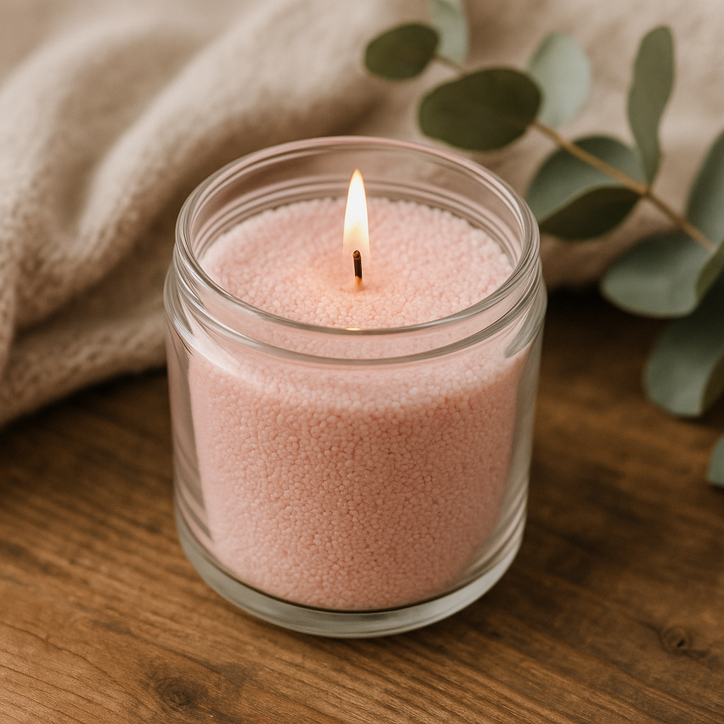 Sypané svíčky z krystalického vosku – detail